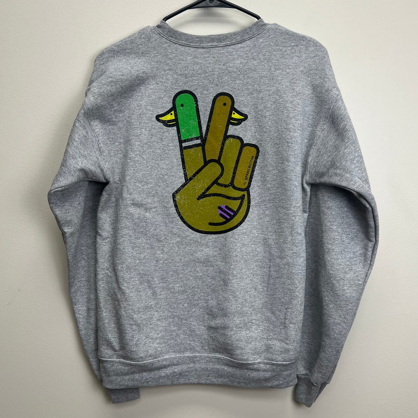 ** Peace Duck Crewneck - Light Steel
