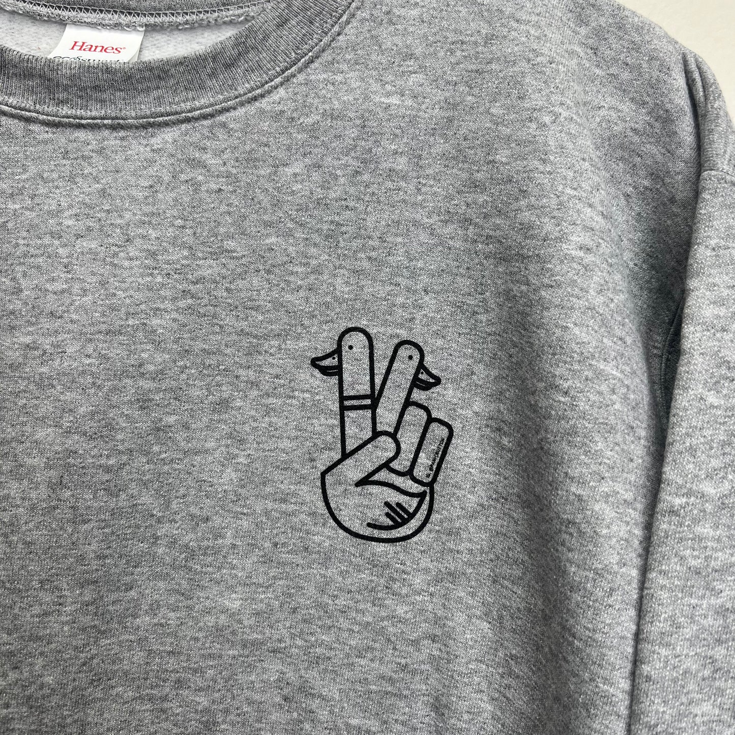 ** Peace Duck Crewneck - Light Steel