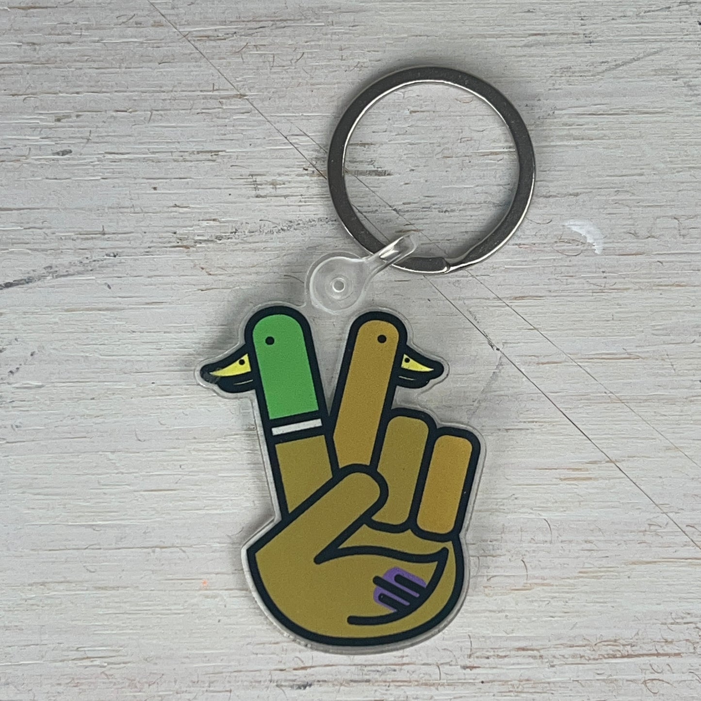 Peace Duck Keychain